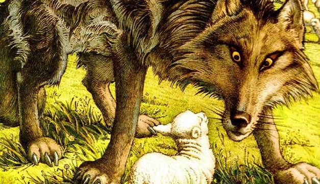 Serigala dan Anak Kambing yang Berhati-hati