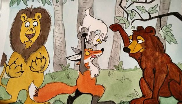Singa, Beruang dan Rubah yang Berebut Mangsa