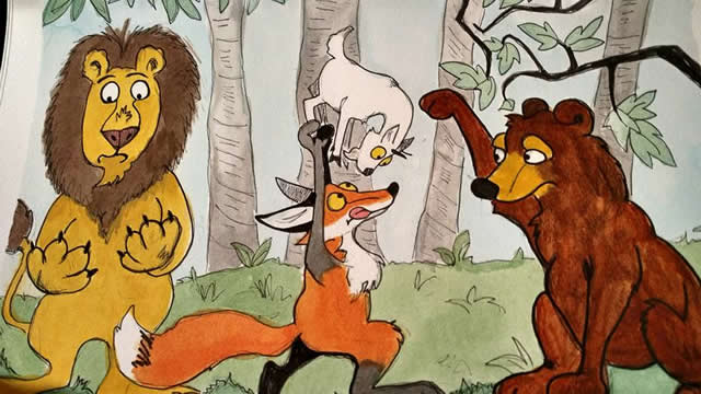 Singa, Beruang dan Rubah yang Berebut Mangsa