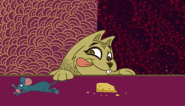 Kucing dan Tikus Tua yang Berpengalaman